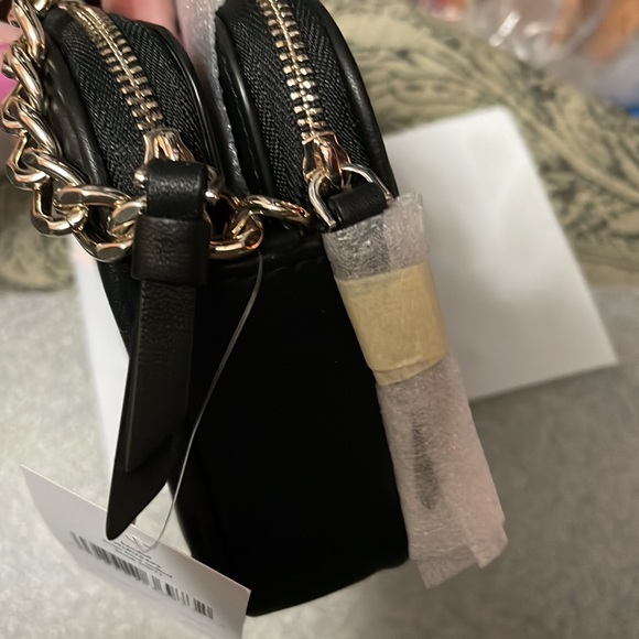 NWT Kate Spade black double zip quilted leather bag with chain and leather strap - Picture 8 of 9